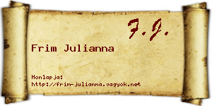 Frim Julianna névjegykártya